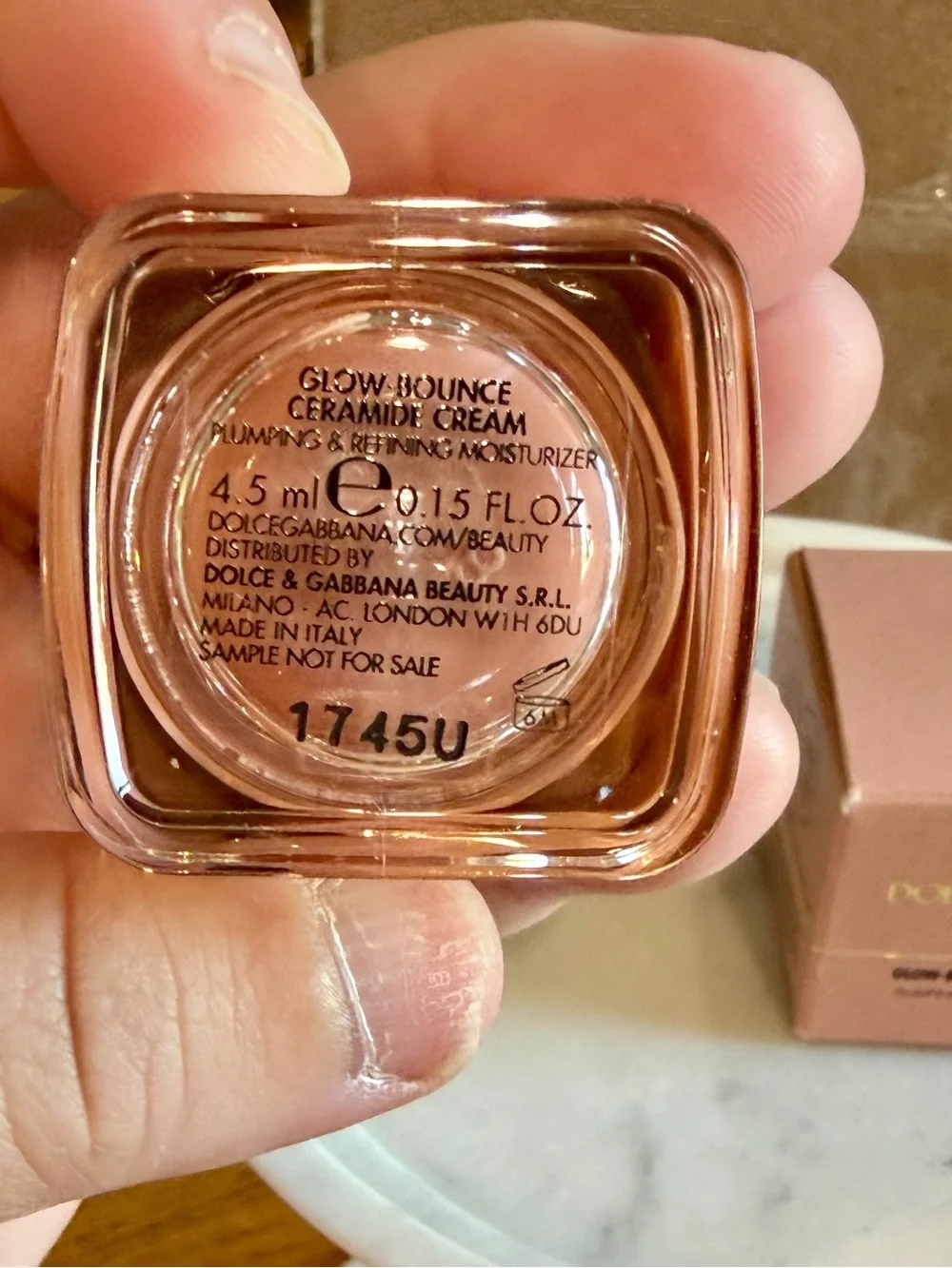 Dolce & Gabbana Glow-Bounce Ceramide Cream Moisturizer Sample 0.15 fl oz